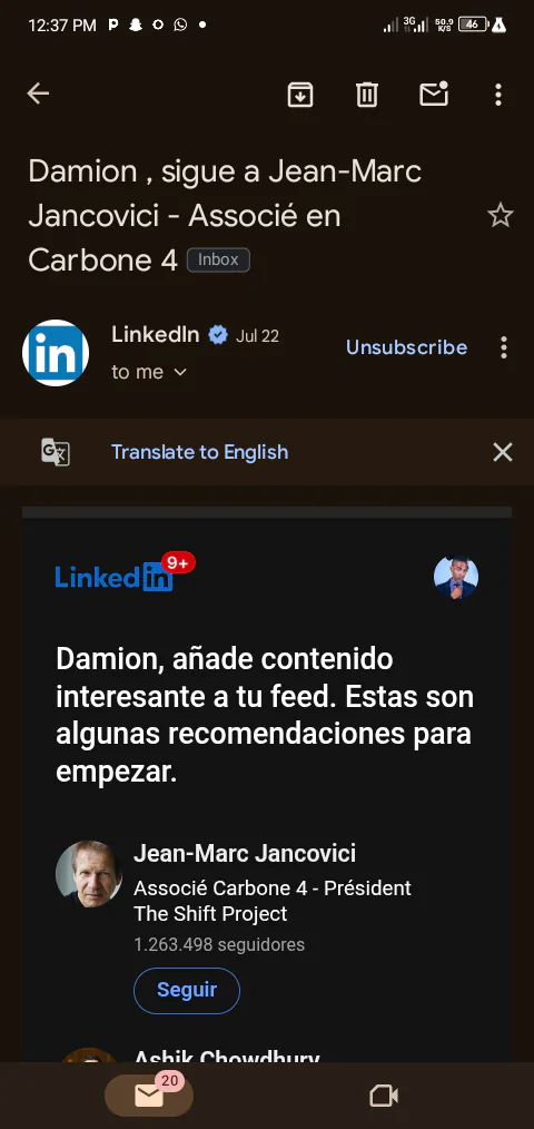 LinkedIn sends me notifications in foreign language